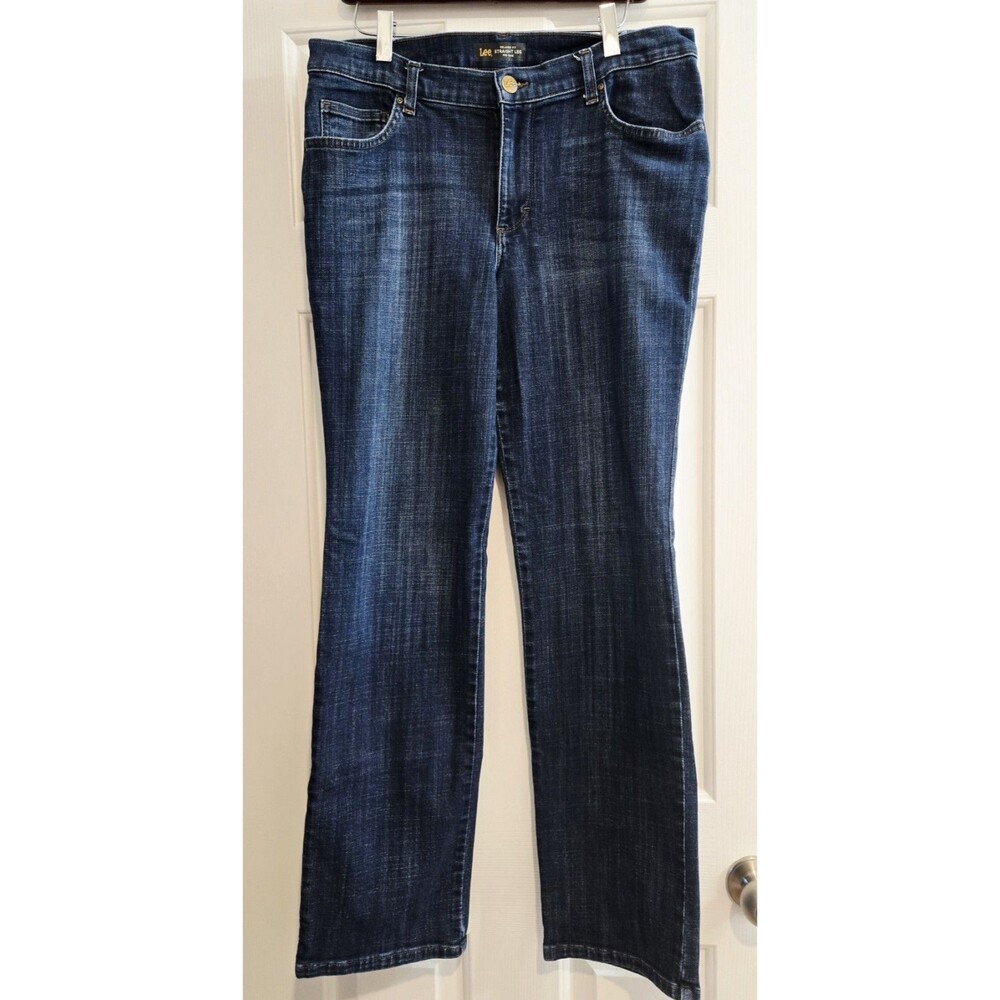 Lee Jeans Women 12 Long Relaxed Straight Leg Mid Rise Denim Classic Tall 12L EUC